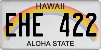 HI license plate EHE422