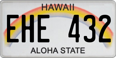 HI license plate EHE432