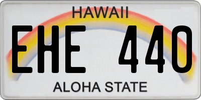 HI license plate EHE440