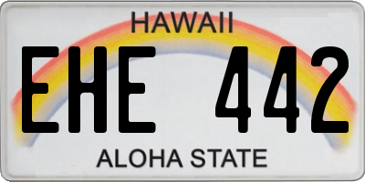 HI license plate EHE442