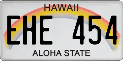 HI license plate EHE454