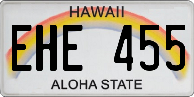 HI license plate EHE455