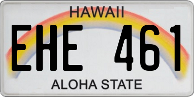 HI license plate EHE461