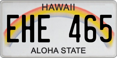 HI license plate EHE465