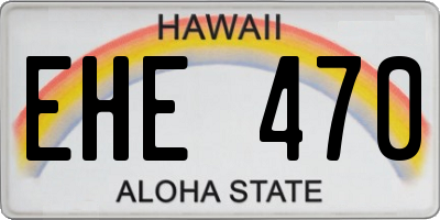 HI license plate EHE470