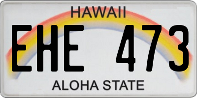 HI license plate EHE473