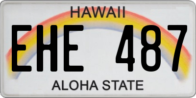 HI license plate EHE487