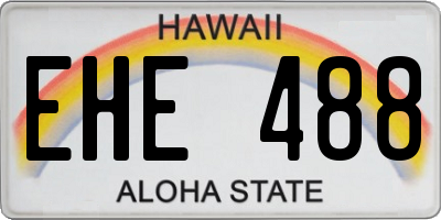 HI license plate EHE488