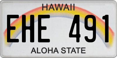 HI license plate EHE491