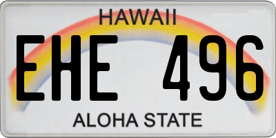 HI license plate EHE496