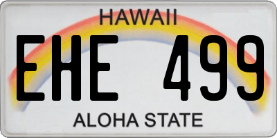 HI license plate EHE499