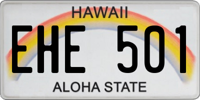 HI license plate EHE501
