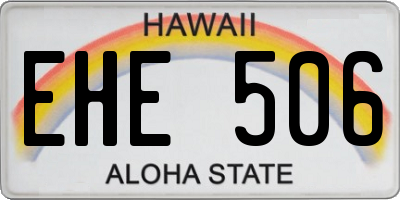 HI license plate EHE506