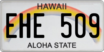 HI license plate EHE509