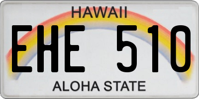 HI license plate EHE510