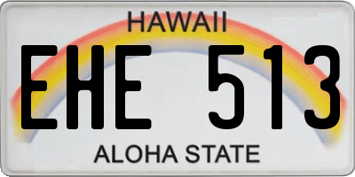 HI license plate EHE513