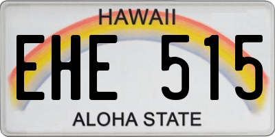 HI license plate EHE515