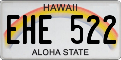 HI license plate EHE522