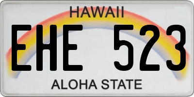 HI license plate EHE523