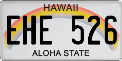 HI license plate EHE526