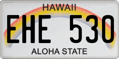HI license plate EHE530