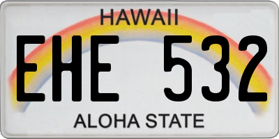 HI license plate EHE532