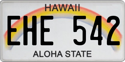 HI license plate EHE542