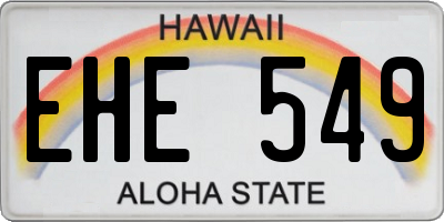 HI license plate EHE549