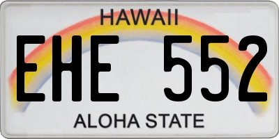 HI license plate EHE552