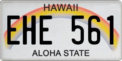 HI license plate EHE561