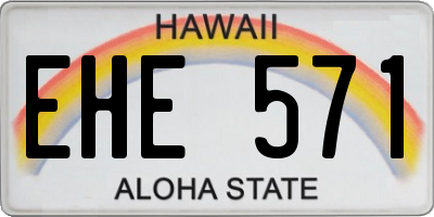 HI license plate EHE571