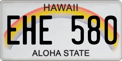 HI license plate EHE580