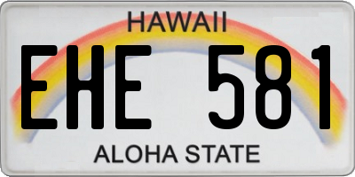 HI license plate EHE581