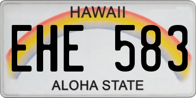 HI license plate EHE583