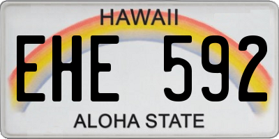 HI license plate EHE592