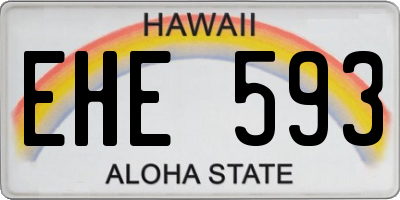 HI license plate EHE593