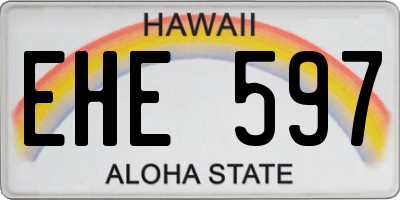 HI license plate EHE597
