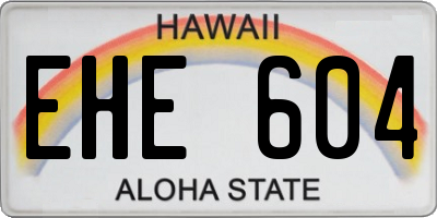 HI license plate EHE604