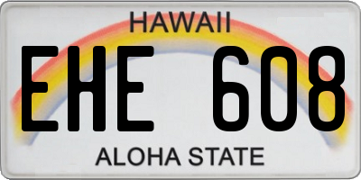 HI license plate EHE608