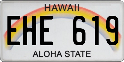 HI license plate EHE619
