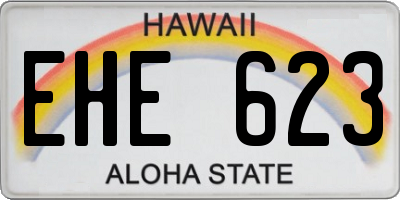 HI license plate EHE623