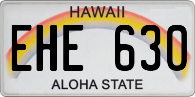 HI license plate EHE630