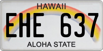 HI license plate EHE637