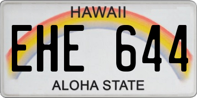 HI license plate EHE644