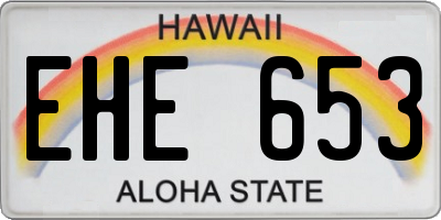 HI license plate EHE653