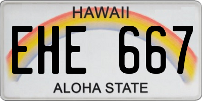 HI license plate EHE667
