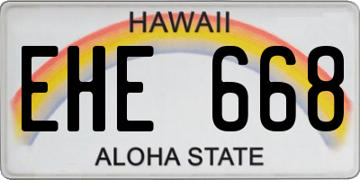 HI license plate EHE668