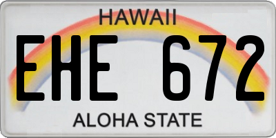 HI license plate EHE672