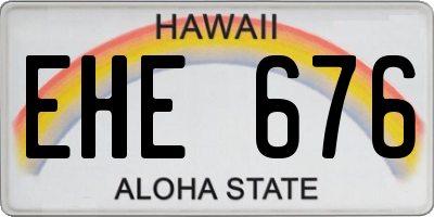 HI license plate EHE676