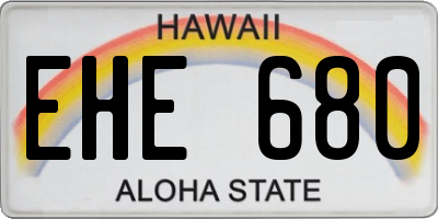 HI license plate EHE680